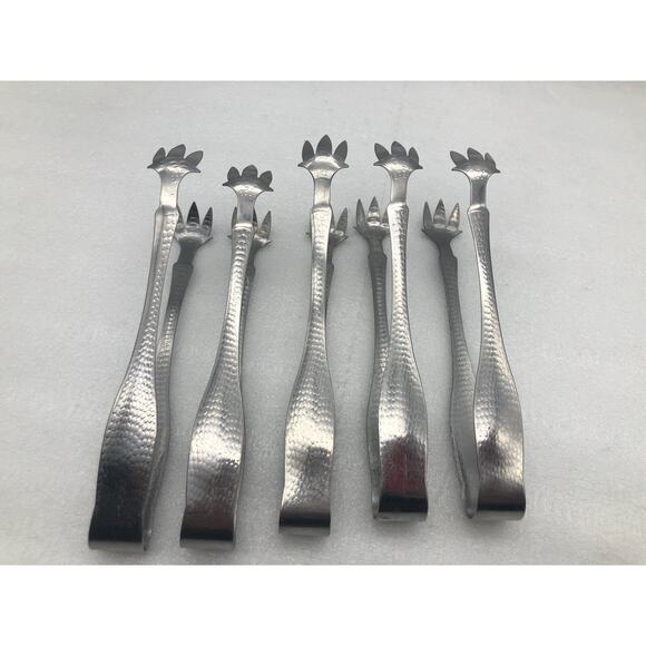 American Metalcraft IT700 Tongs,lot Of 5 Silver Made In Taiwan Used - Picture 2 of 10